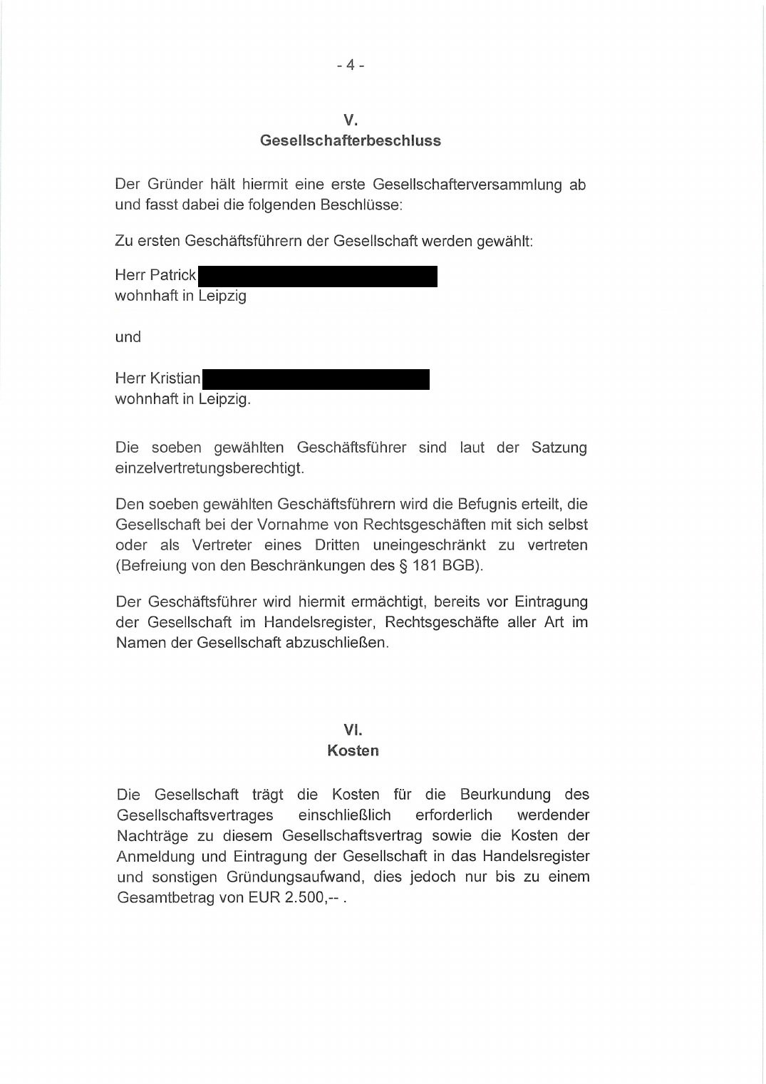 Al Masdar Beteiligungs GmbH registration document, page 6