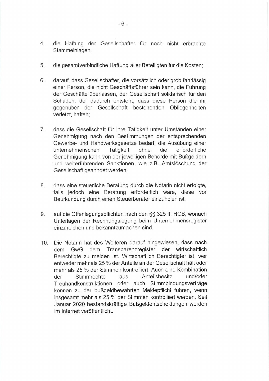 Al Masdar Beteiligungs GmbH registration document, page 8