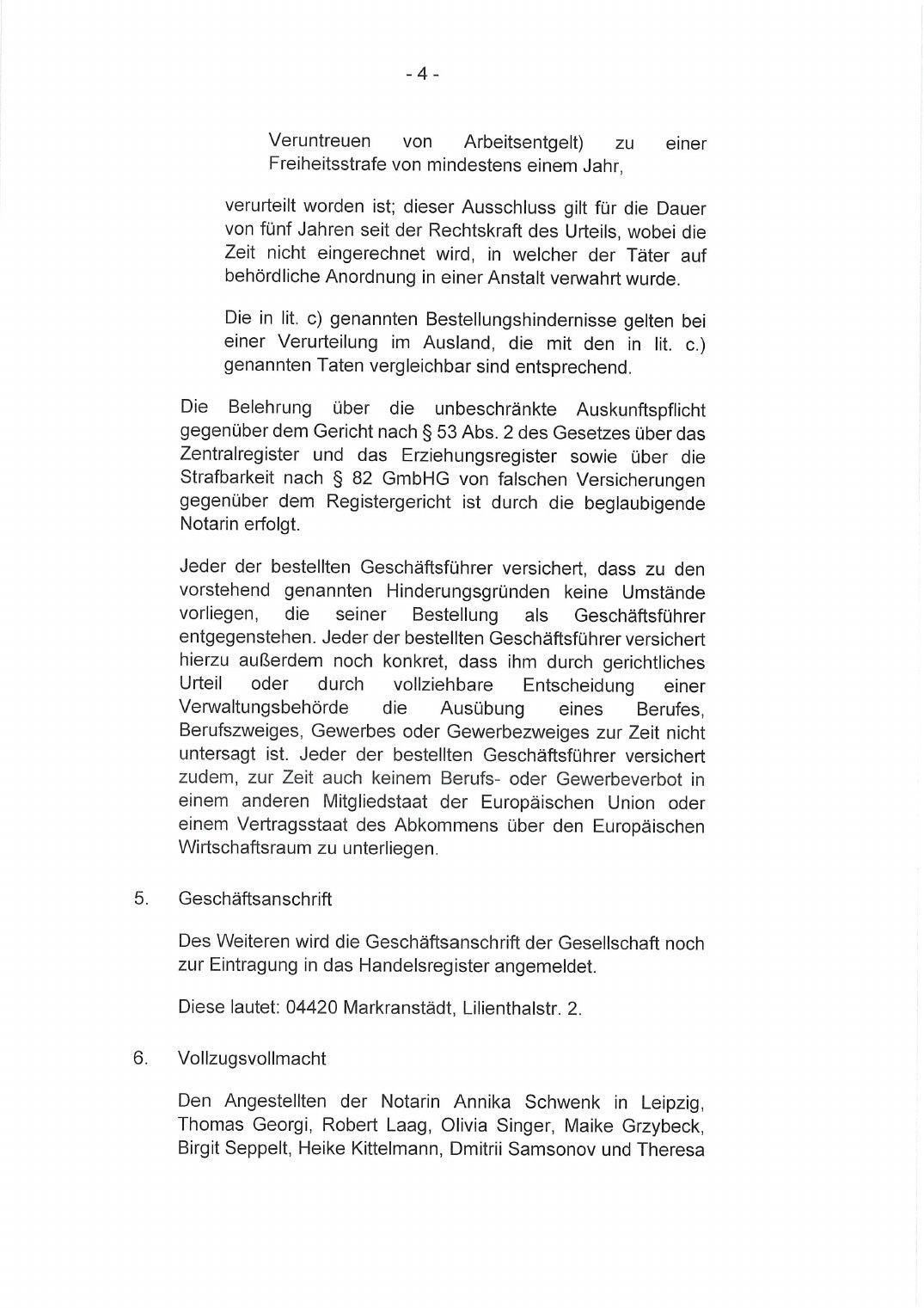 Al Masdar Beteiligungs GmbH registration document, page 20