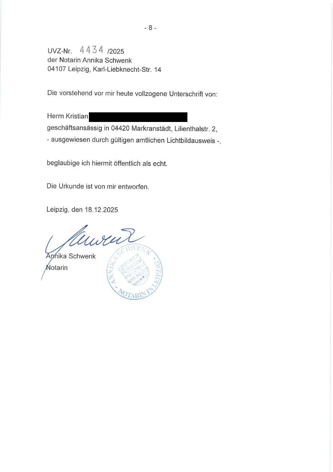 Al Masdar Beteiligungs GmbH registration document, page 24