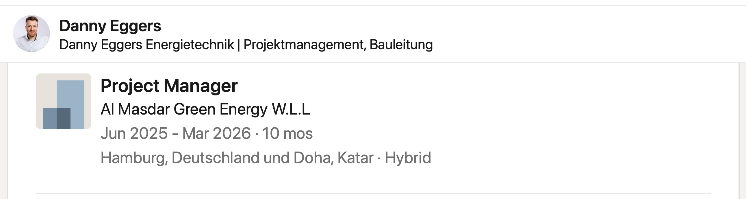 Saved LinkedIn Experience entry for Danny Eggers