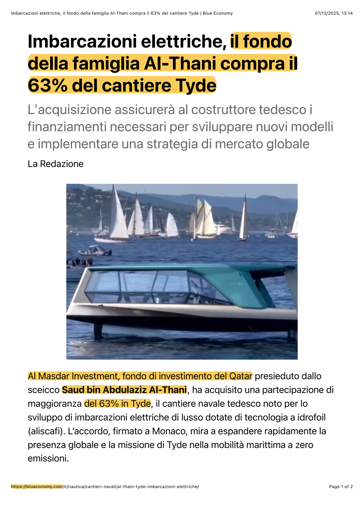 Selected media coverage following the TYDE announcement, page 2