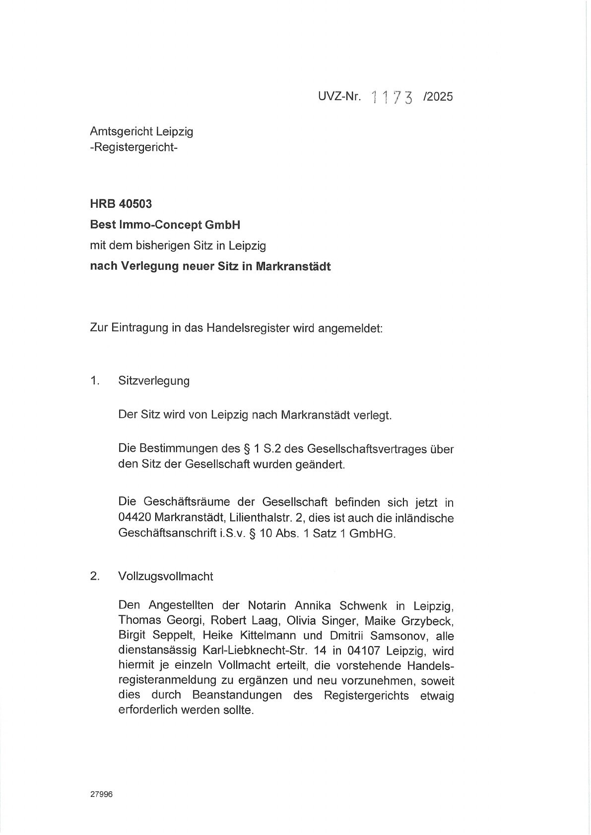 Best Immo-Concept GmbH commercial-register file, page 27