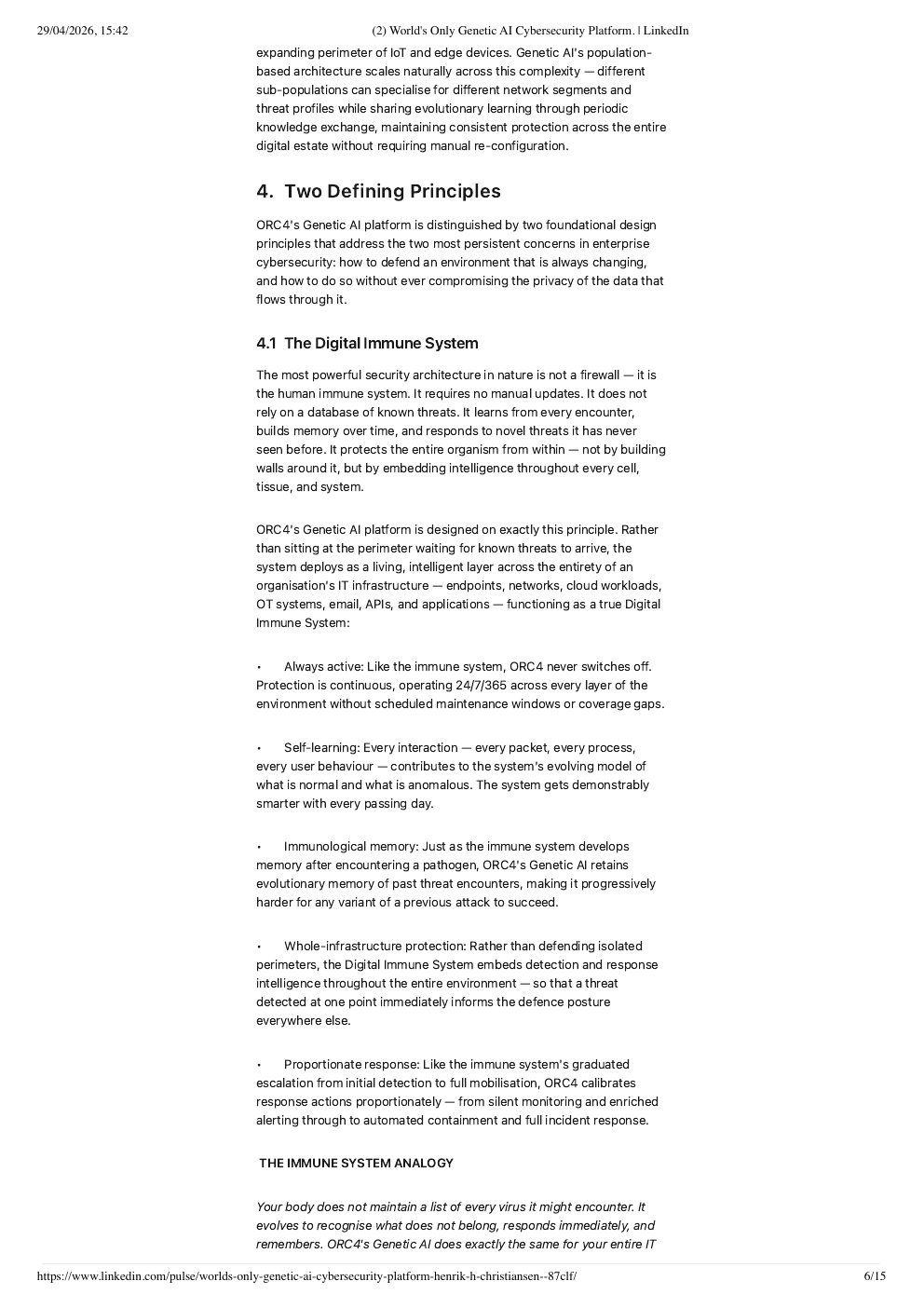 Seite 6 des von Henrik H. Christiansen am 29. April 2026 auf LinkedIn veröffentlichten ORC4-Whitepapers