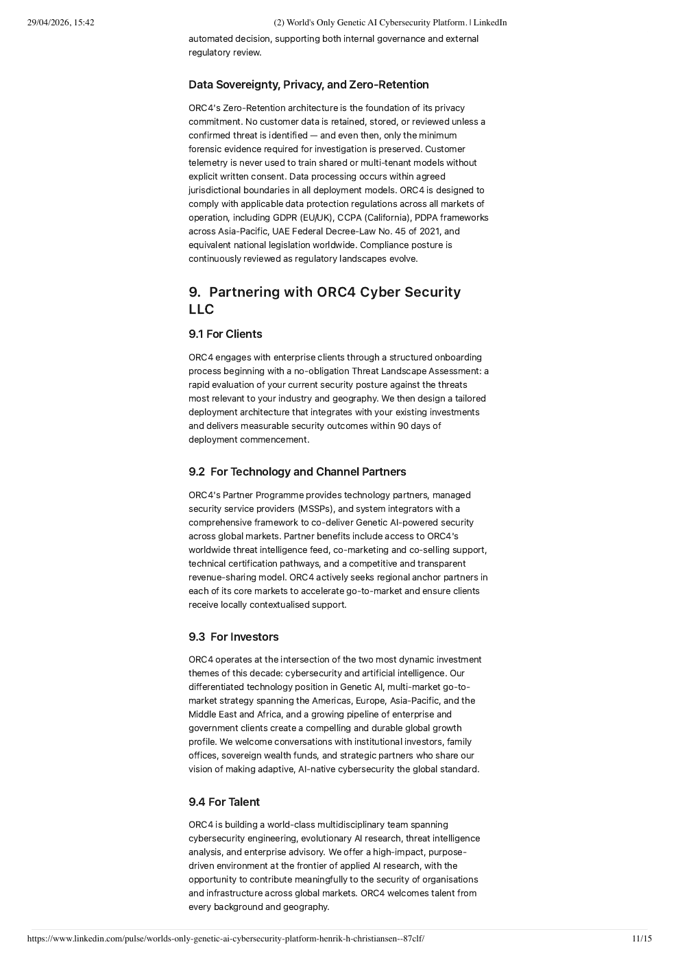 Seite 11 des von Henrik H. Christiansen am 29. April 2026 auf LinkedIn veröffentlichten ORC4-Whitepapers