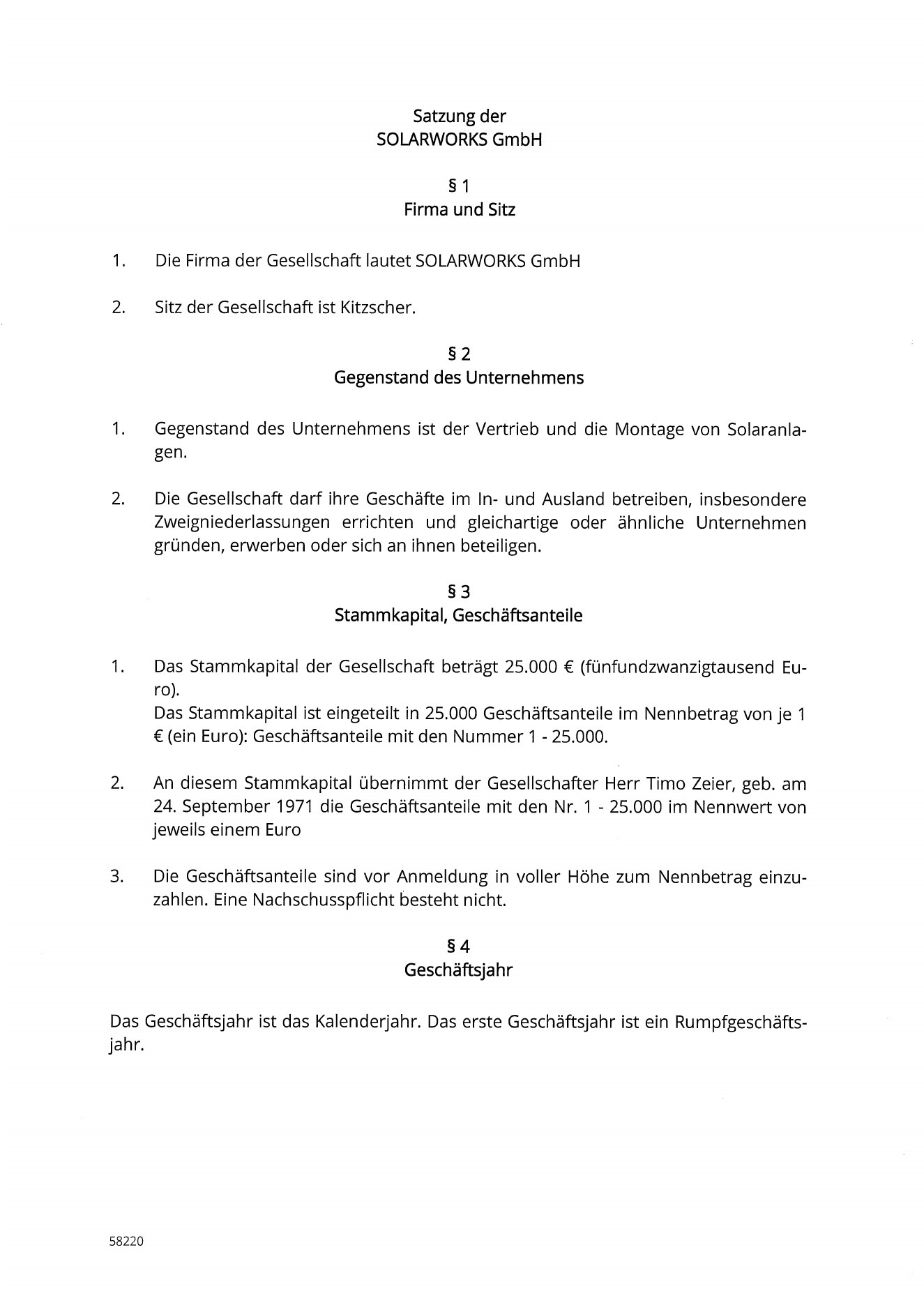 SOLARWORKS GmbH registration document, page 9