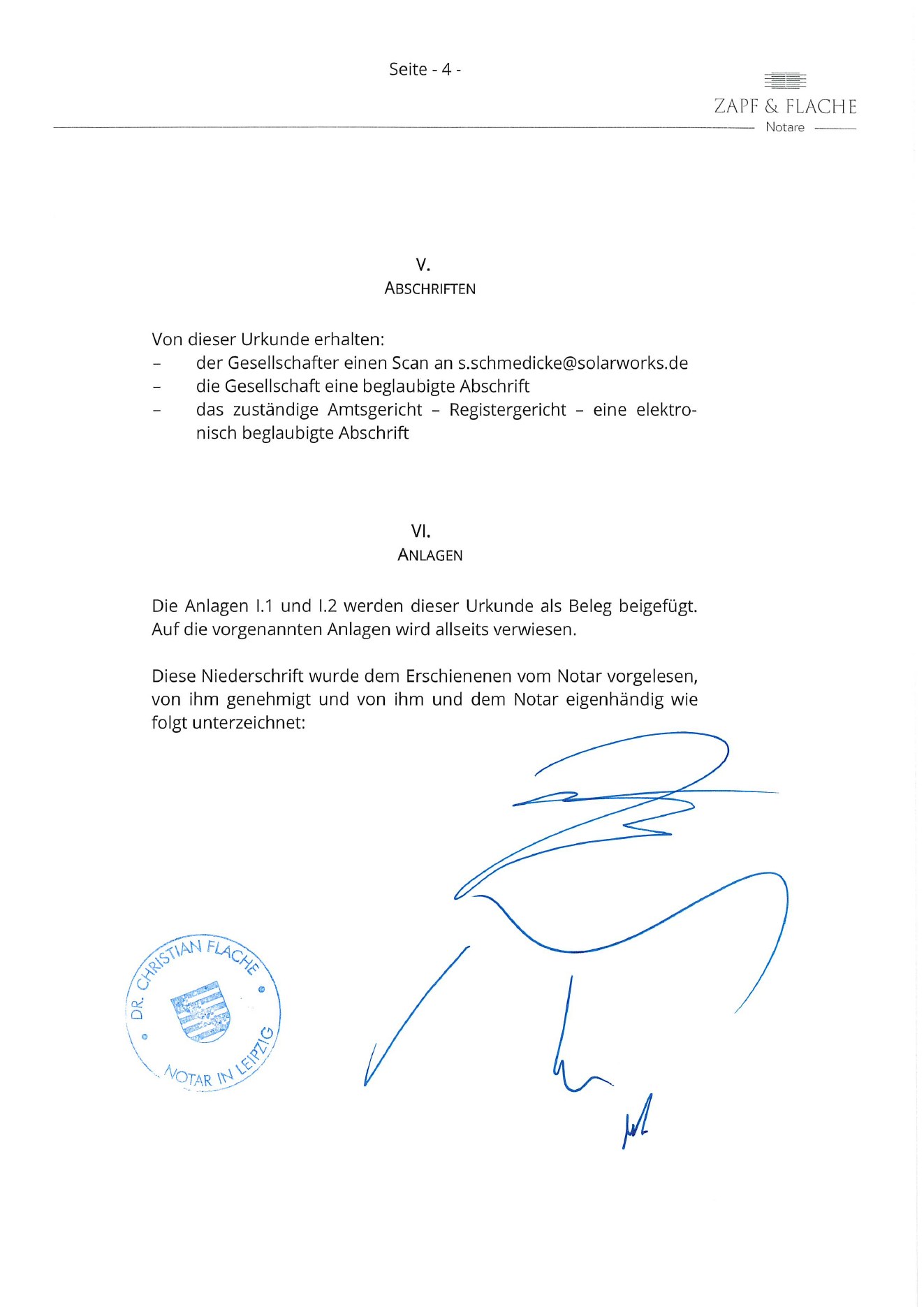 SOLARWORKS GmbH registration document, page 14