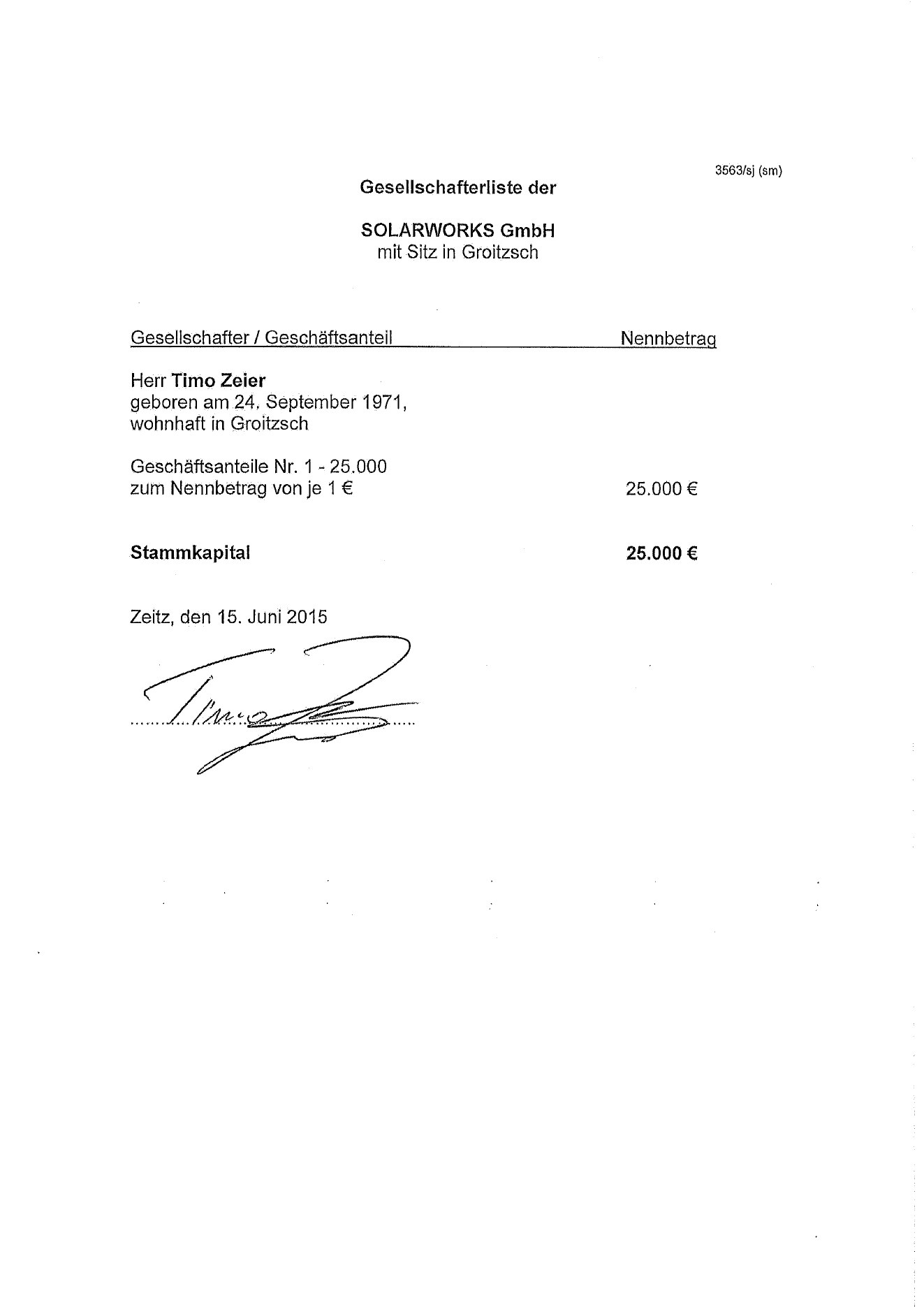 SOLARWORKS GmbH registration document, page 18